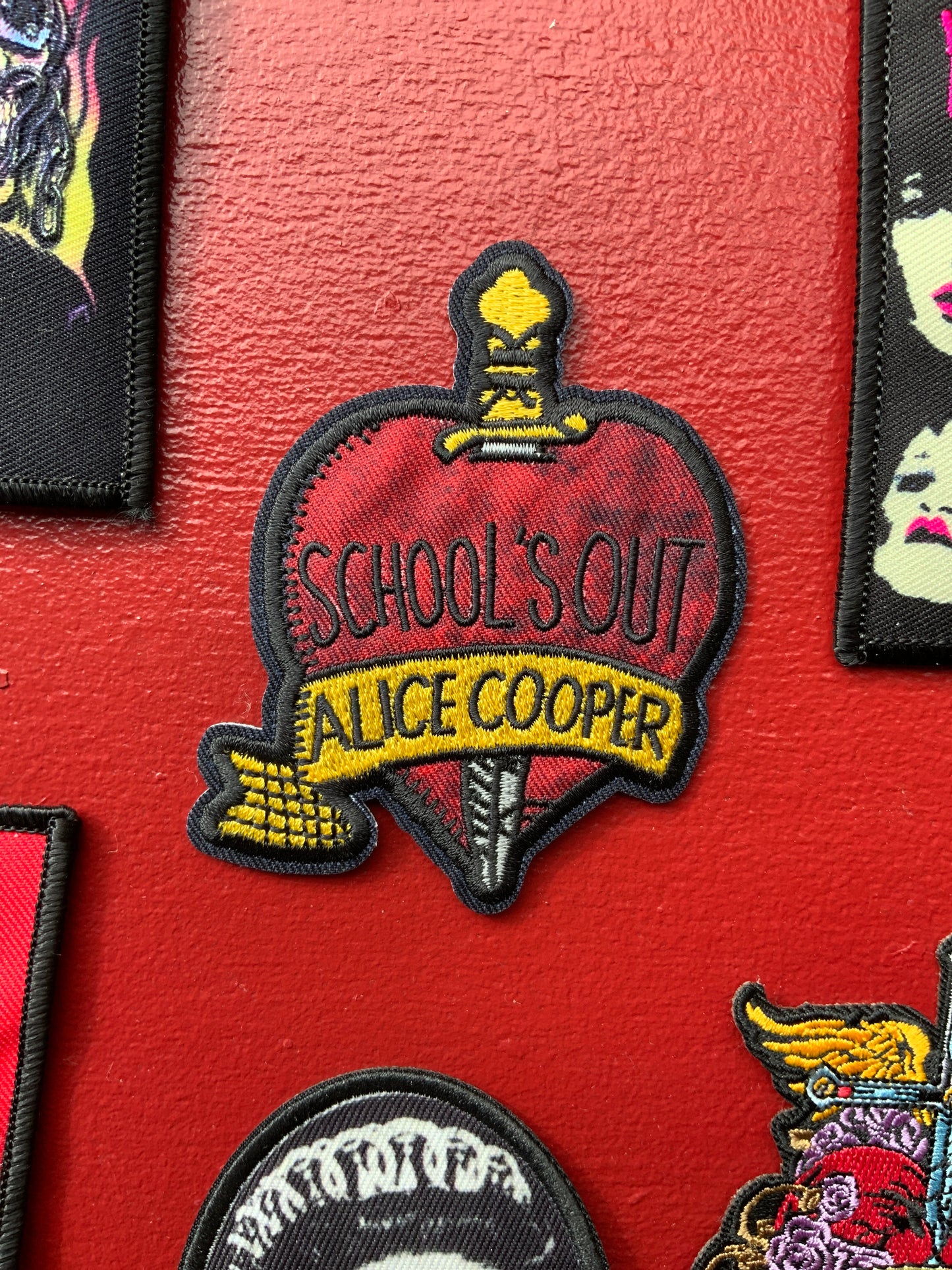 Vintage Alice Cooper Patch - Heart With "School's Out"