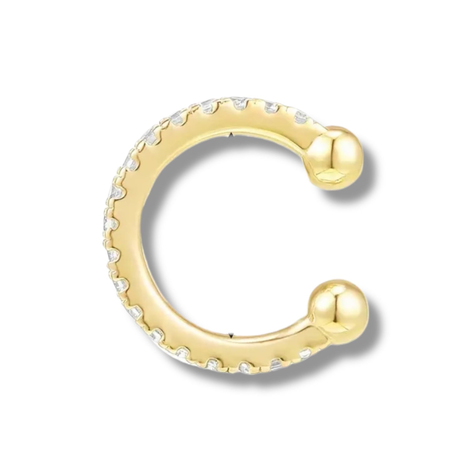 Gouden Ear cuff met steentjes