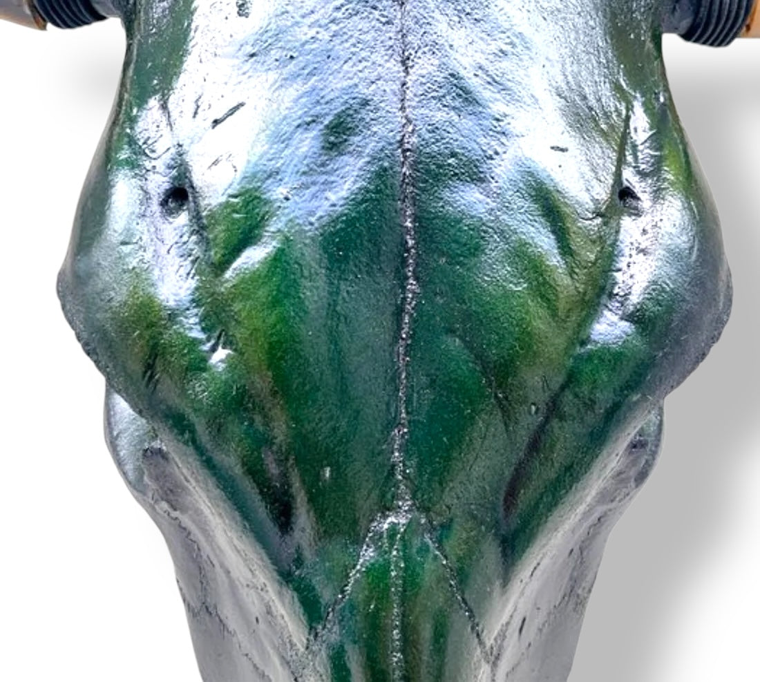 Bull Skull - Metallic Green