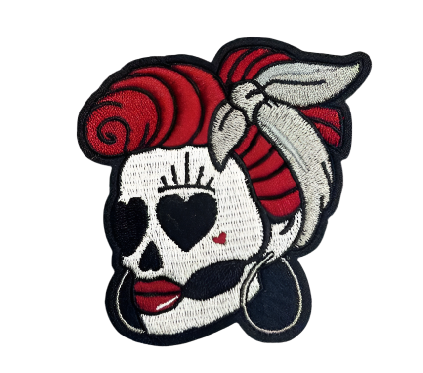 Parche rojo “Skull Poulette”