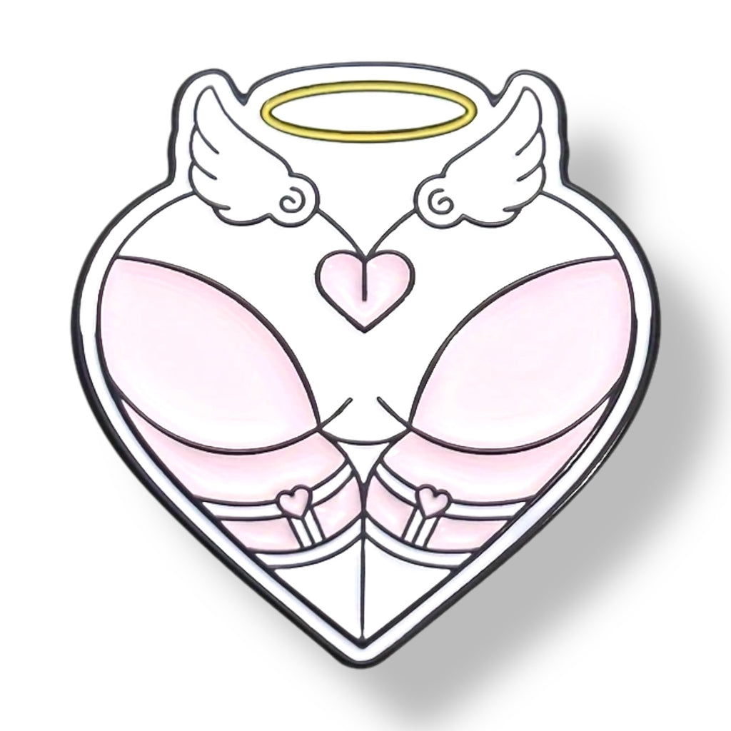 Angel wings Heart Pin