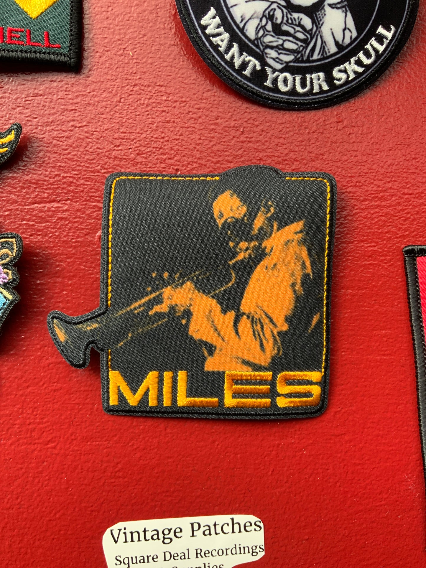 Vintage Miles Davis Patch - Playing Trumpet In Orange