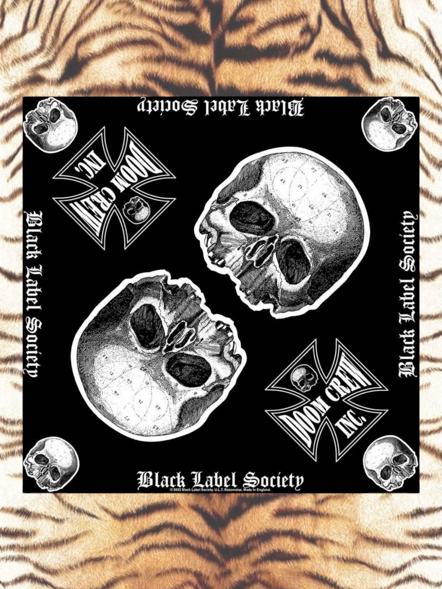 Black Label Society Unisex Bandana: Doom Crew (Black)