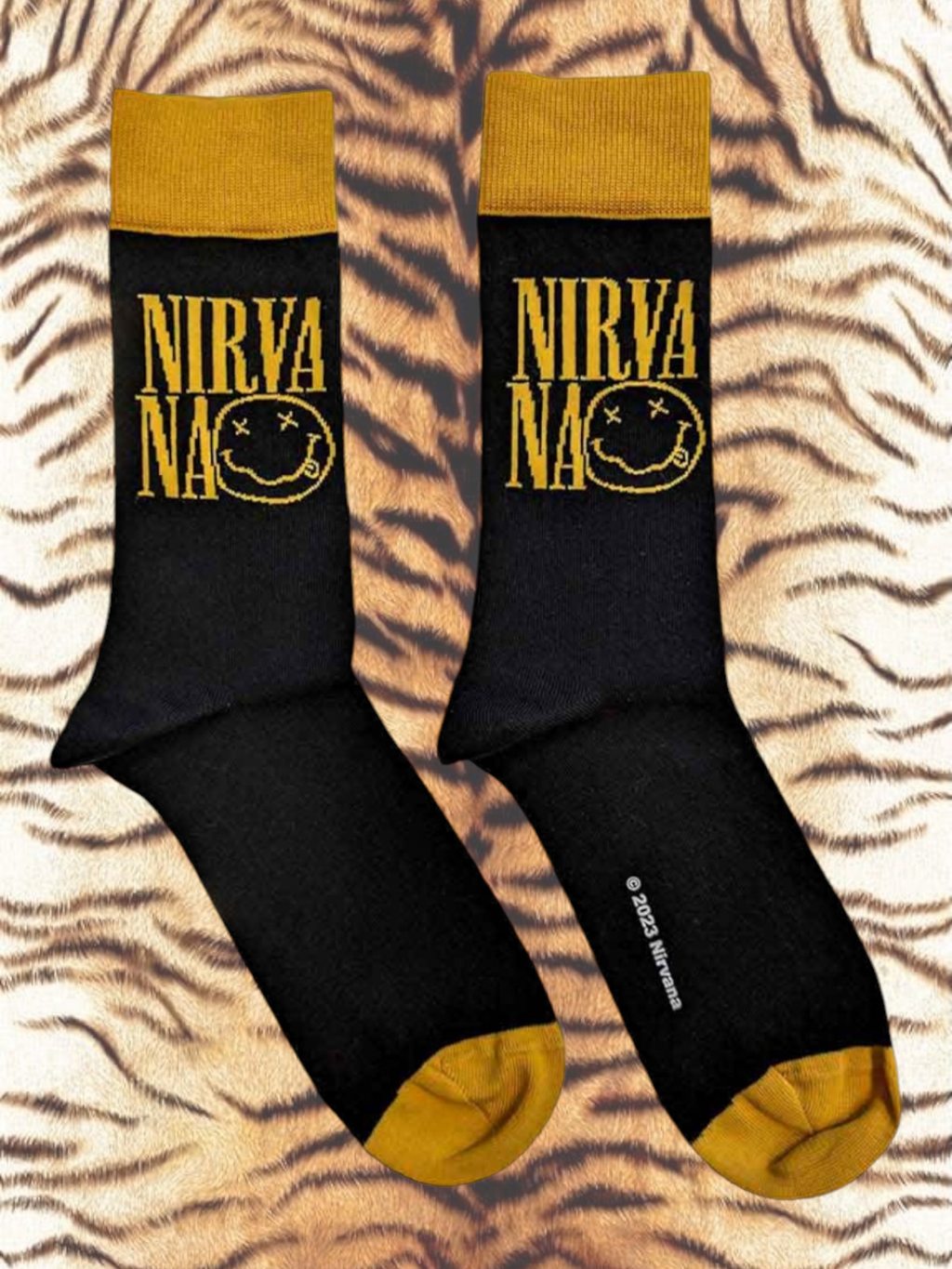 Nirvana Unisex Socks: Logo Stacked (Black) (maat 40-45)