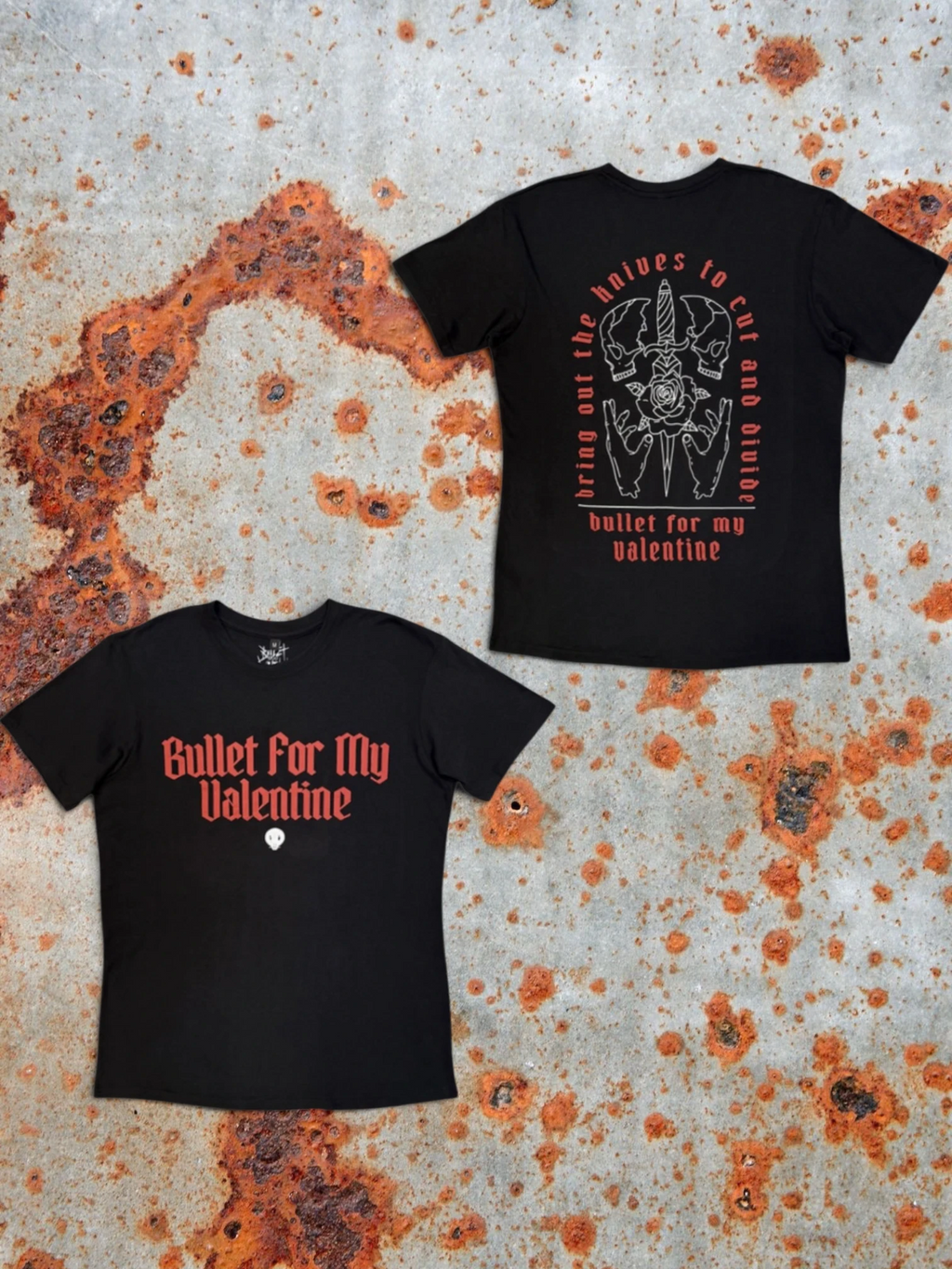 Bullet For My Valentine Premium Carbon T‑Shirt – Bring Out The Knives (100% algodón peinado, acabado extrasuave de primera calidad)