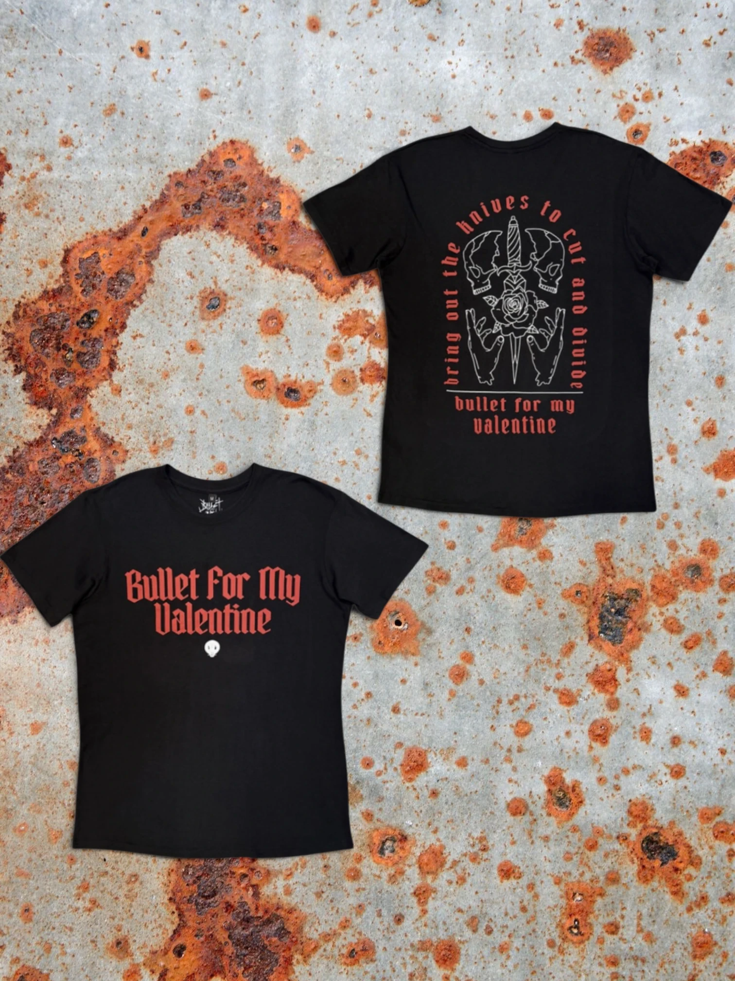 Bullet For My Valentine Premium Carbon T‑Shirt – Bring Out The Knives (100% algodón peinado, acabado extrasuave de primera calidad)