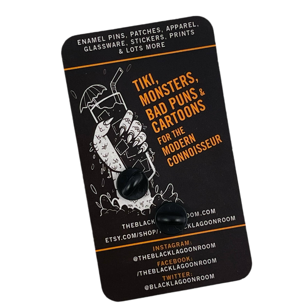 MAI TAI'D TIL HE DIED 1.75" Esqueleto Resplandor Pin de esmalte suave