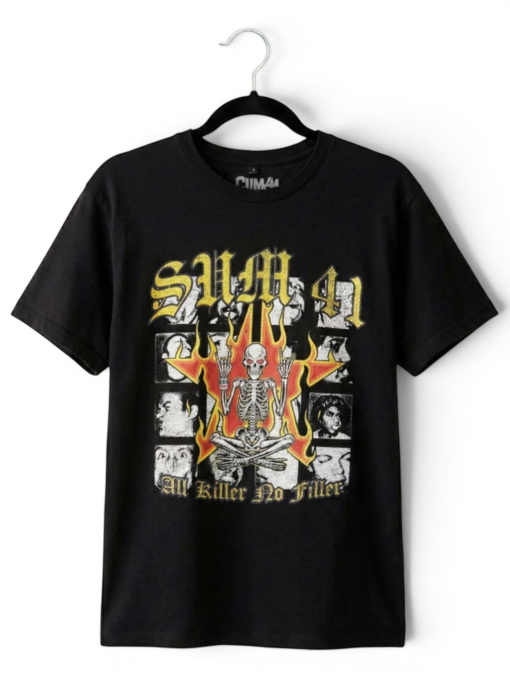 Camiseta Sum 41 Premium Carbon – Tracklist de All Killer No Filler (100% algodón peinado, acabado suave premium)