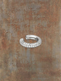 WILDSIDE silver ear cuff adorned with sparkling stones, no piercing needed.