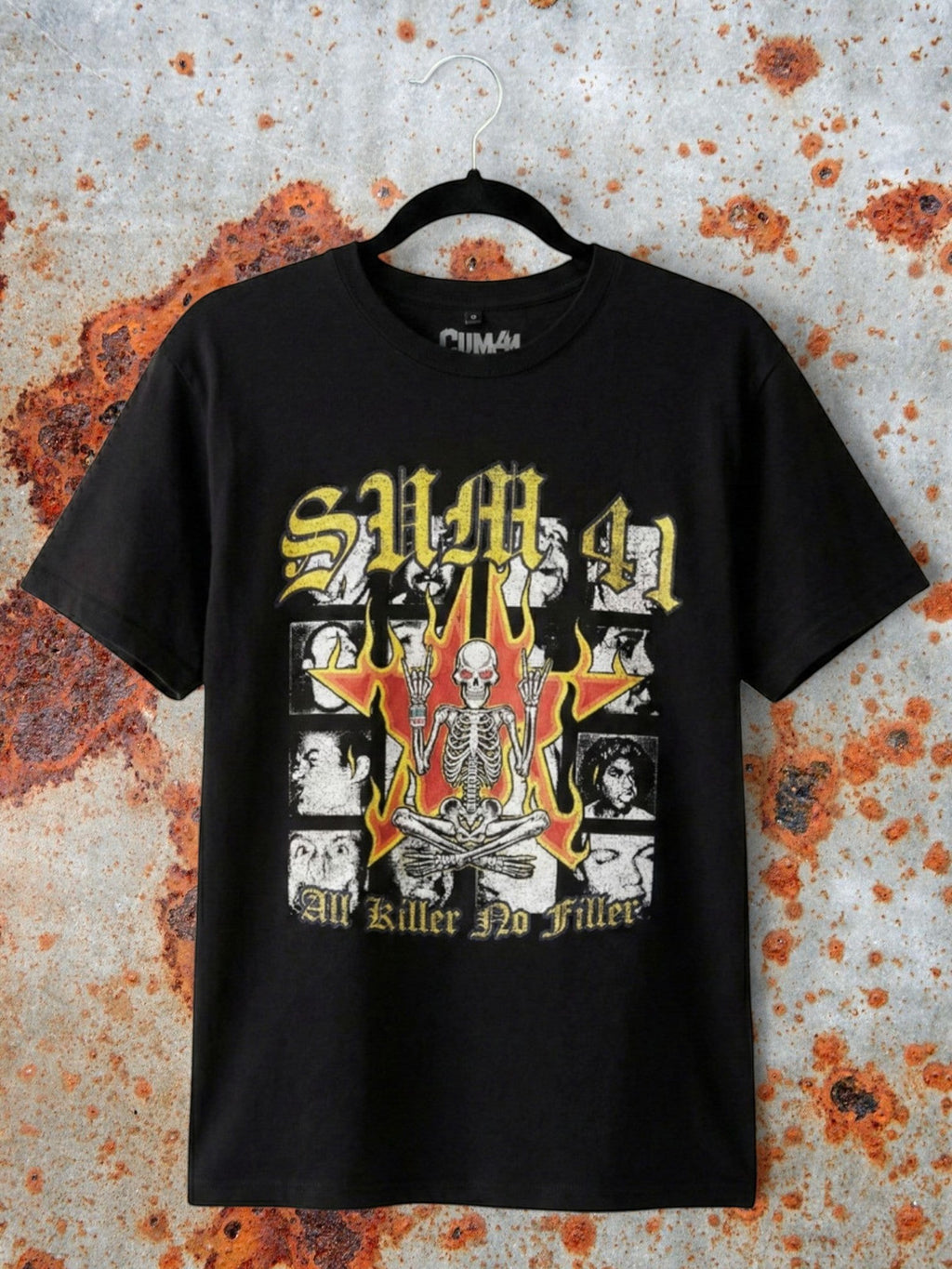 Camiseta Sum 41 Premium Carbon – Tracklist de All Killer No Filler (100% algodón peinado, acabado suave premium)