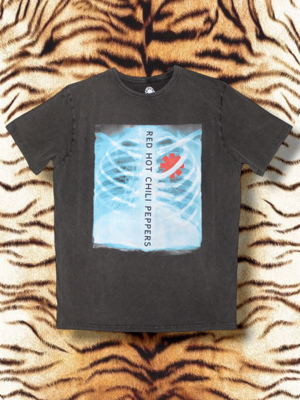 Red Hot Chili Peppers Unisex Stone Wash T-Shirt: X-Ray (Charcoal Grey)