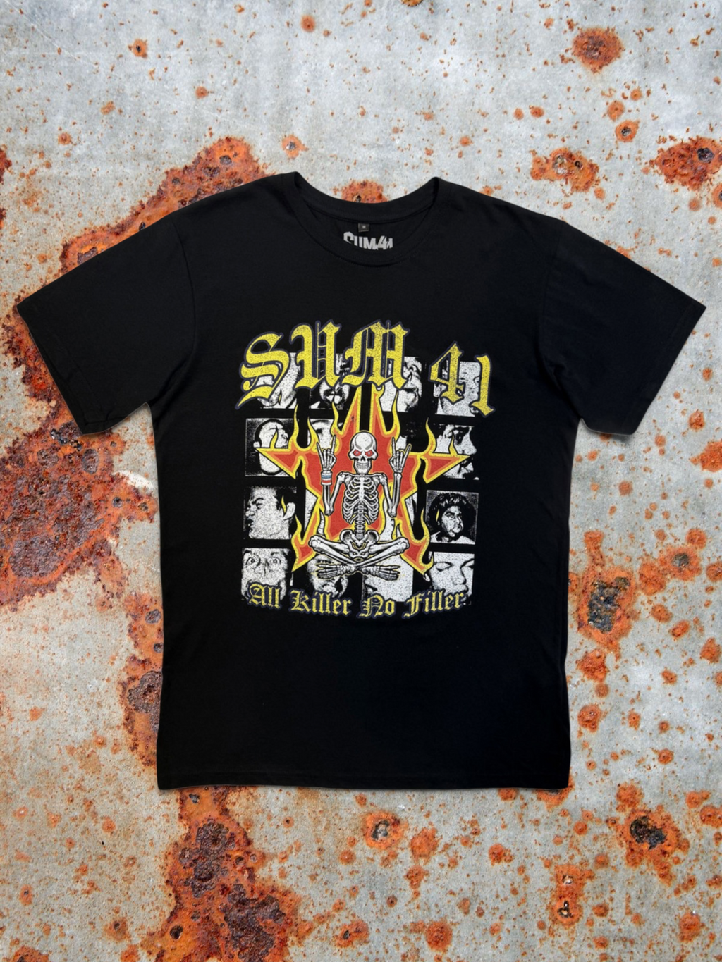 Sum 41 Premium Carbon T‑Shirt – All Killer No Filler Tracklist (100% Combed Cotton, Premium Soft‑Touch Finish)