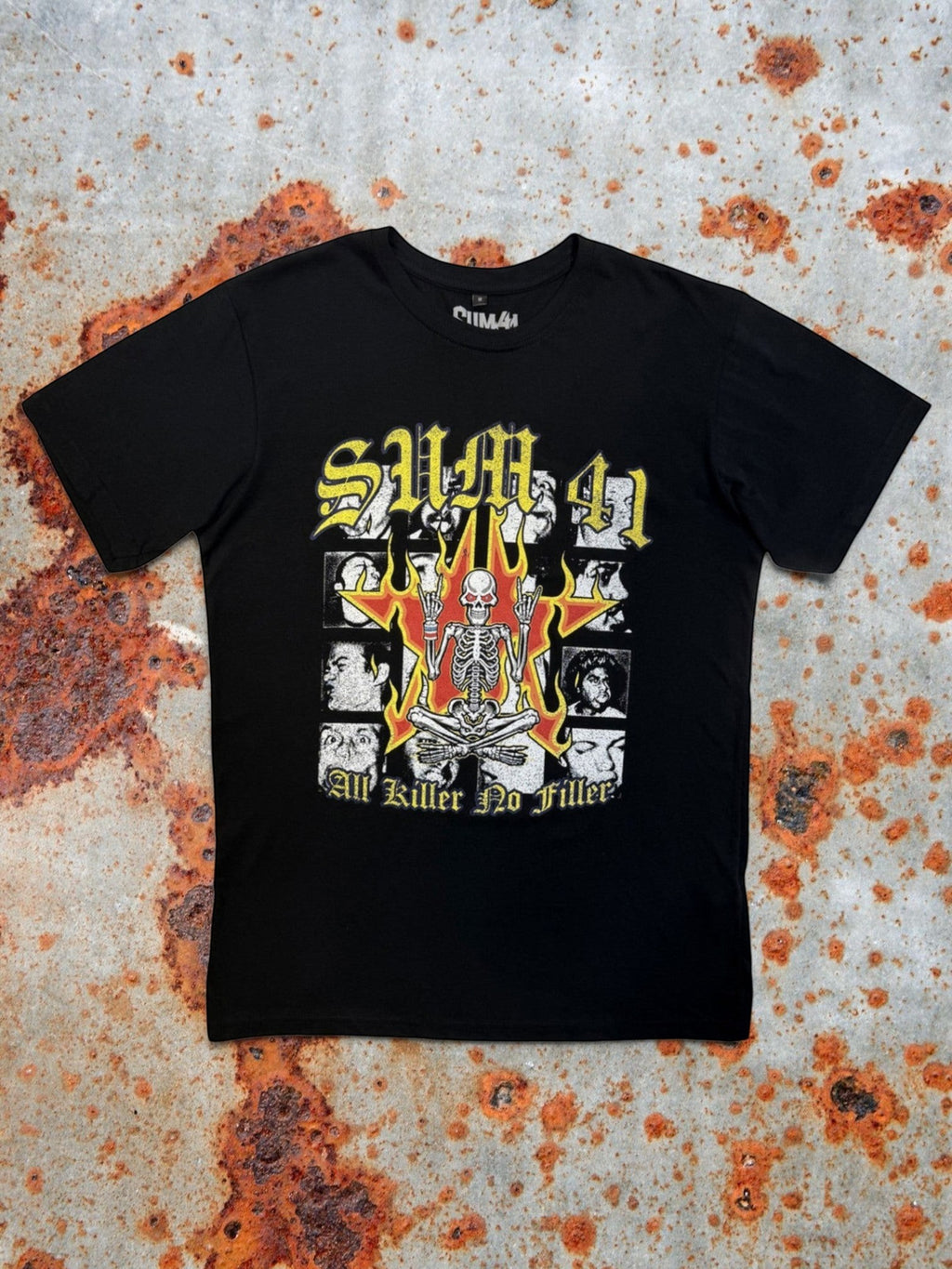 Camiseta Sum 41 Premium Carbon – Tracklist de All Killer No Filler (100% algodón peinado, acabado suave premium)
