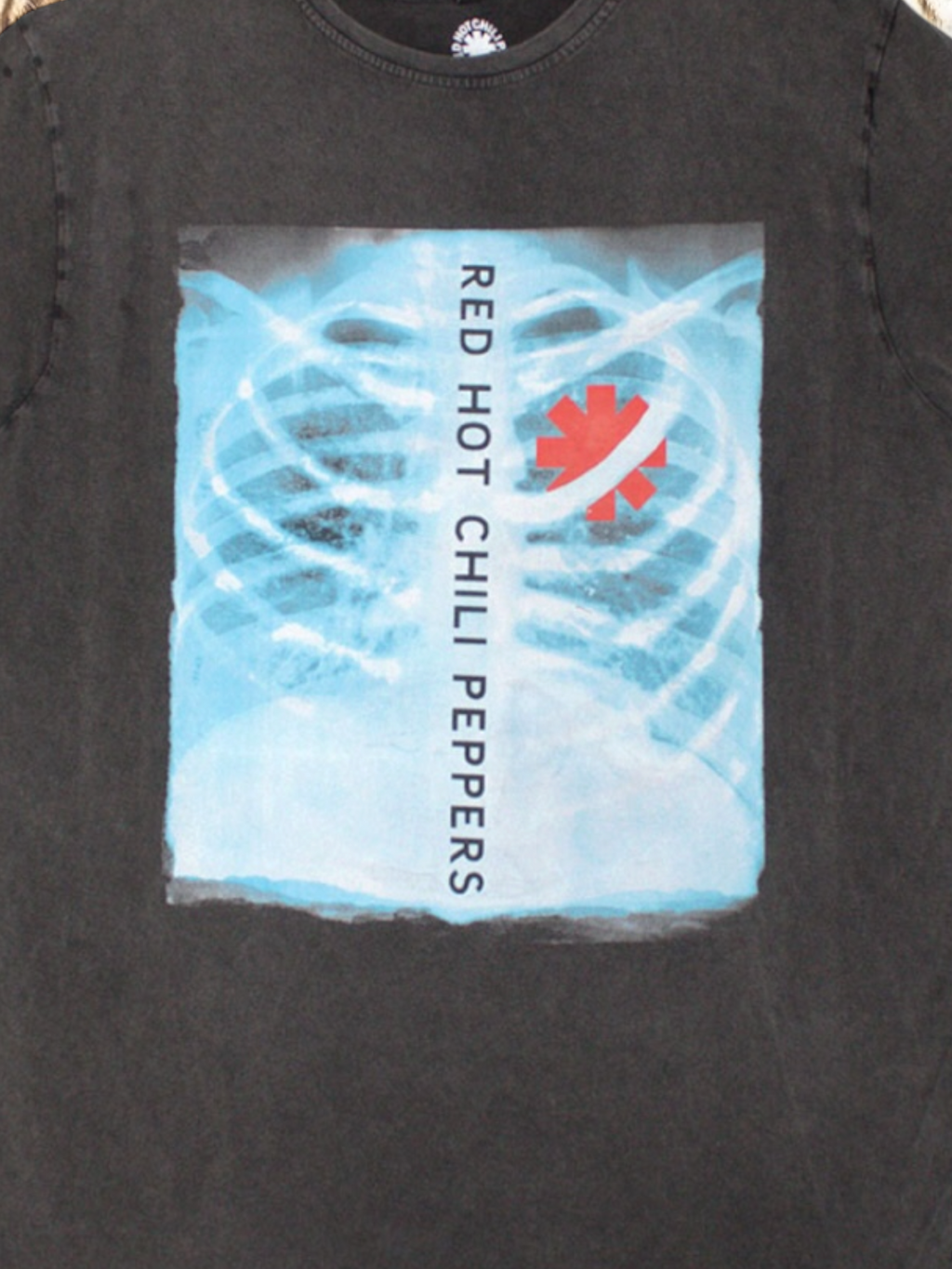 Red Hot Chili Peppers Unisex Stone Wash T-Shirt: X-Ray (Charcoal Grey)