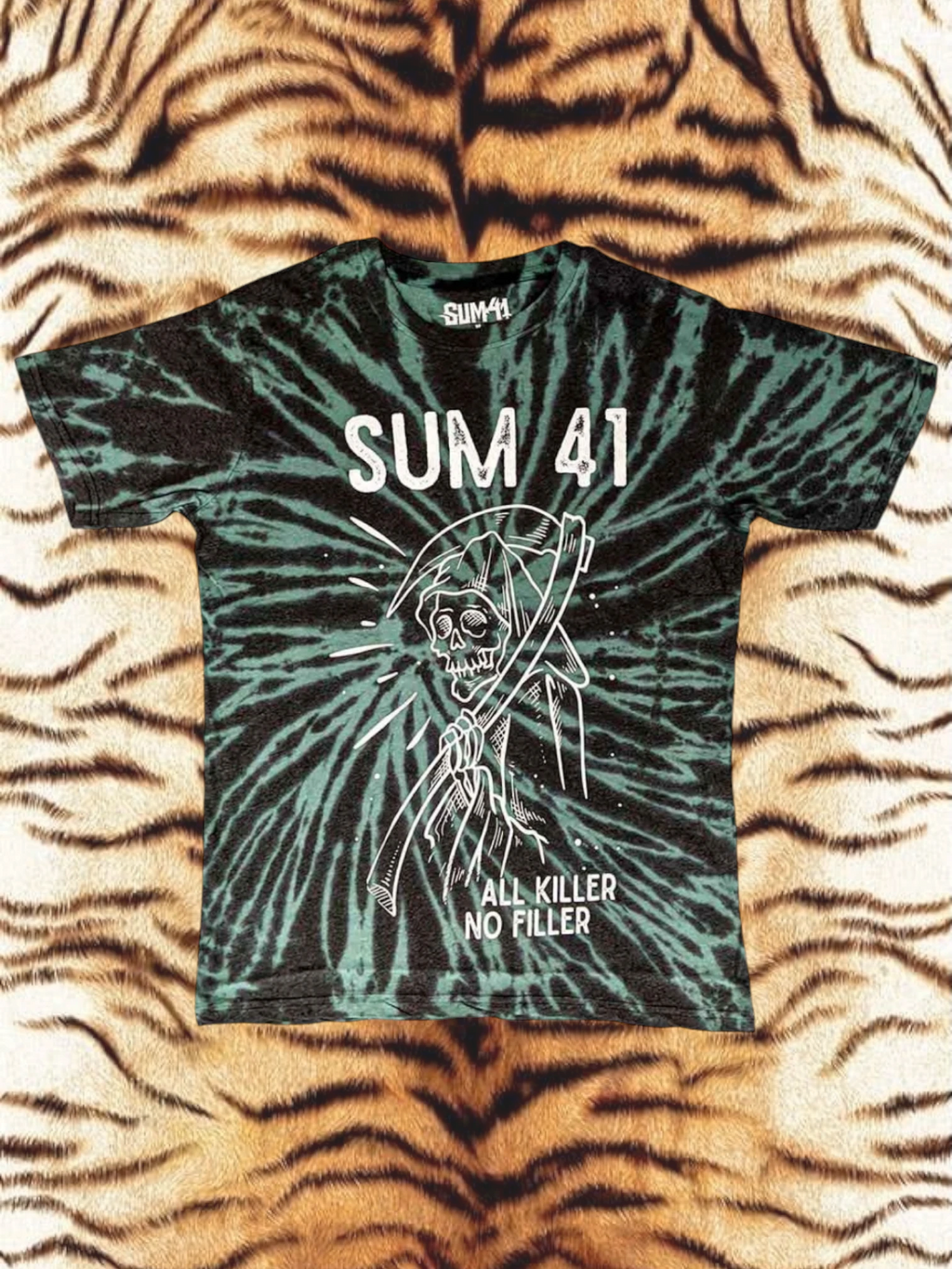 Camiseta unisex Sum 41: Reaper (verde) (Wash Collection)