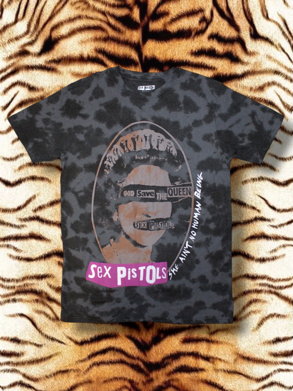 Camiseta unisex de The Sex Pistols: God Save The Queen (negro) (Colección Wash)