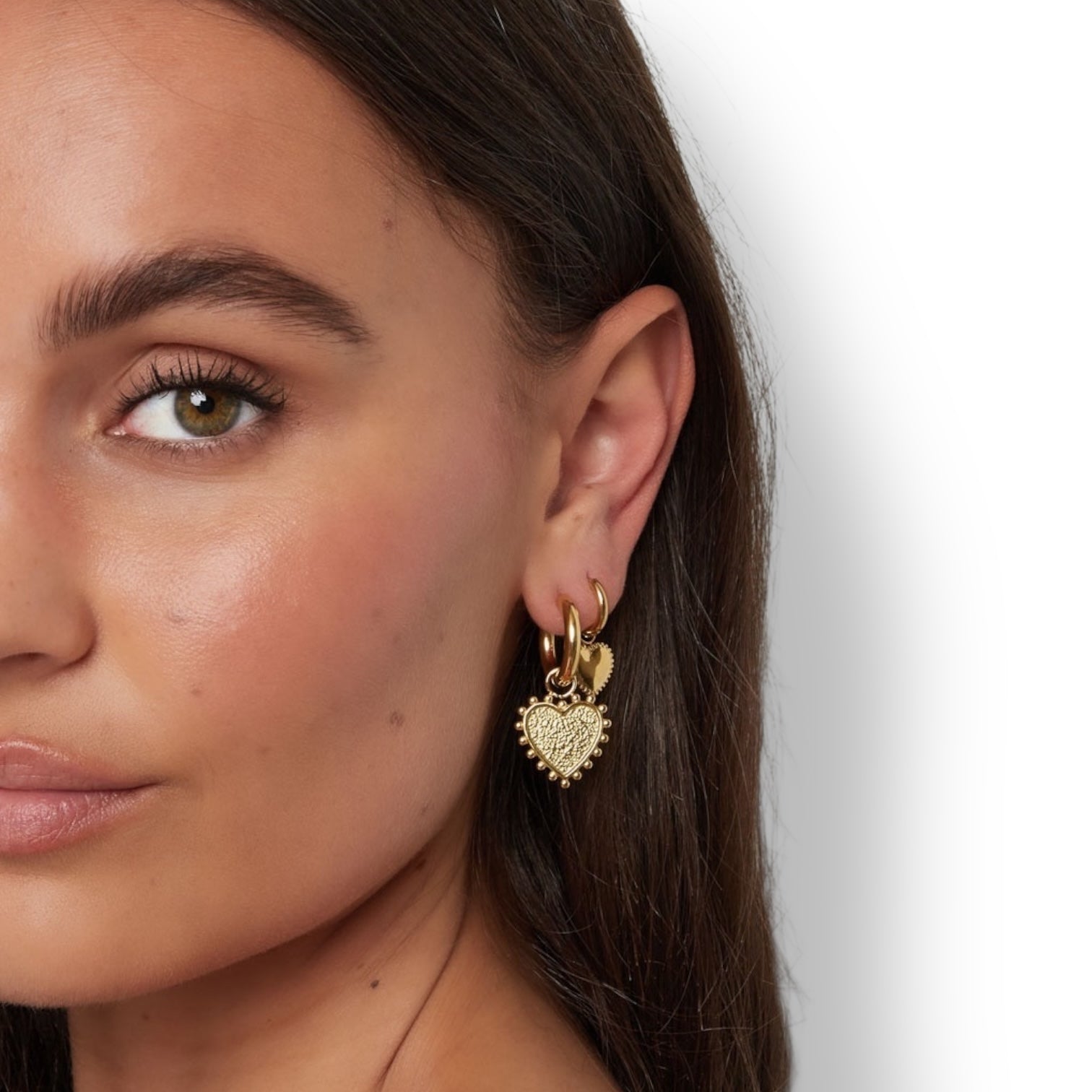 Gouden oorbellen met hart