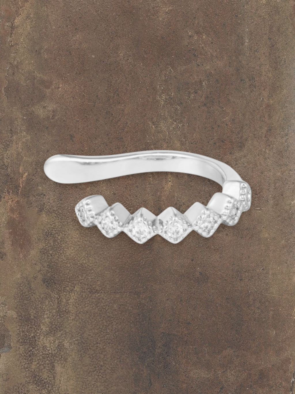 Ear cuff diamant steentjes zilver
