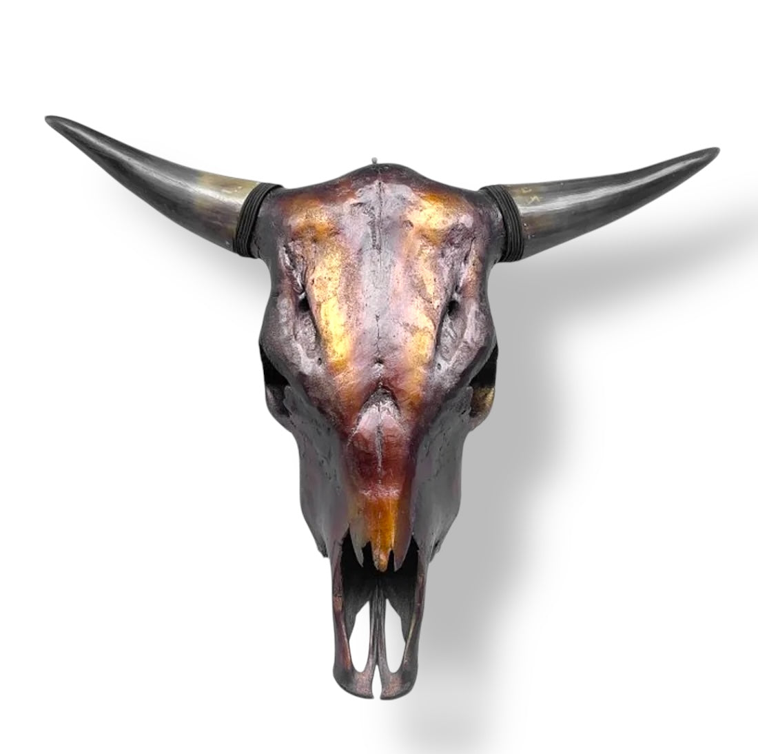 Stieren schedel metallic bruin