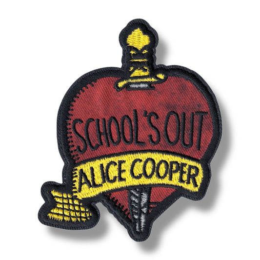 Vintage Alice Cooper Patch - Heart With "School's Out"