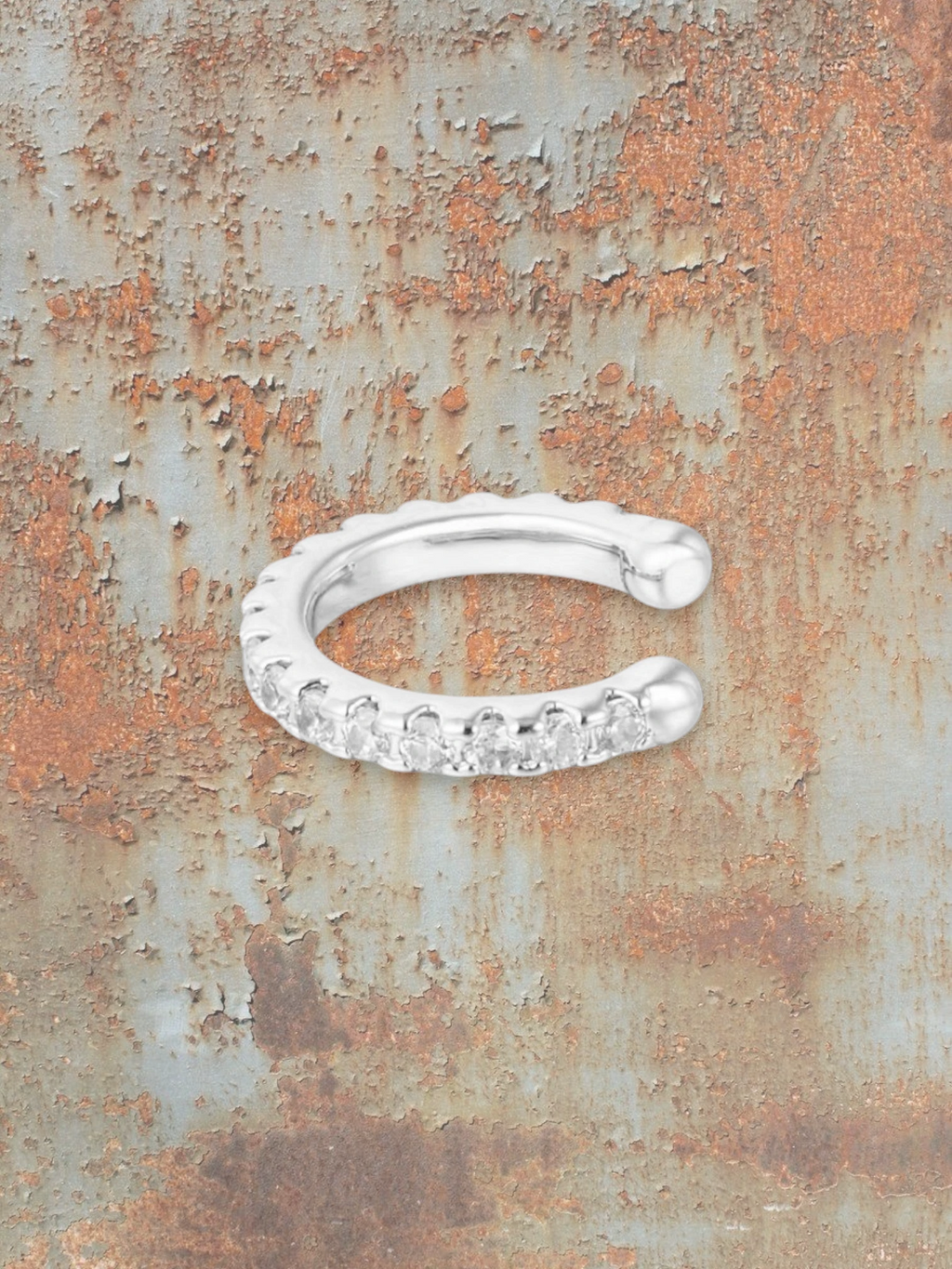 WILDSIDE silver ear cuff with clear stones, no piercing needed, timeless statement jewelry.