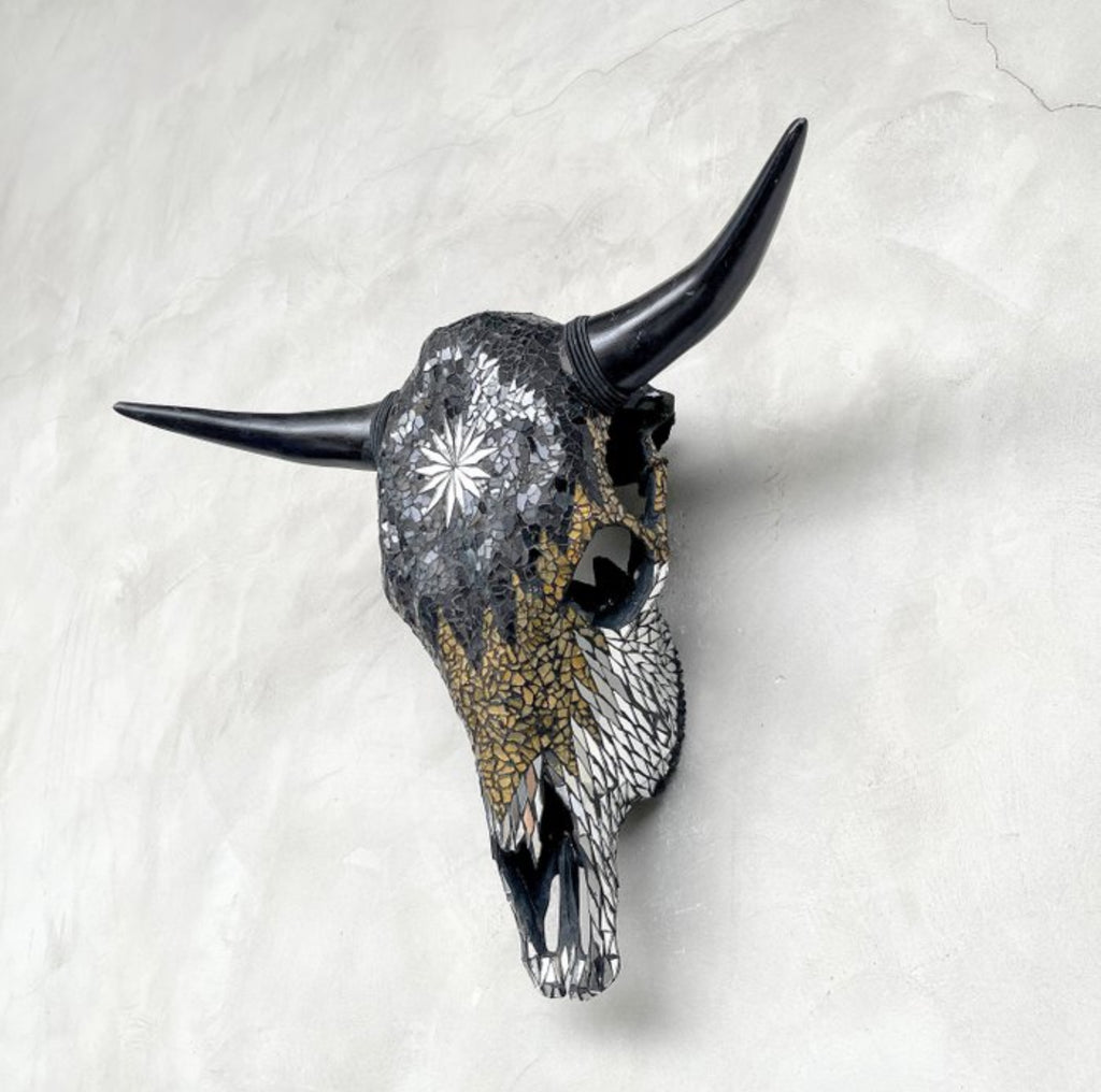 Bull Skull - Glass/Mirror Mosaic