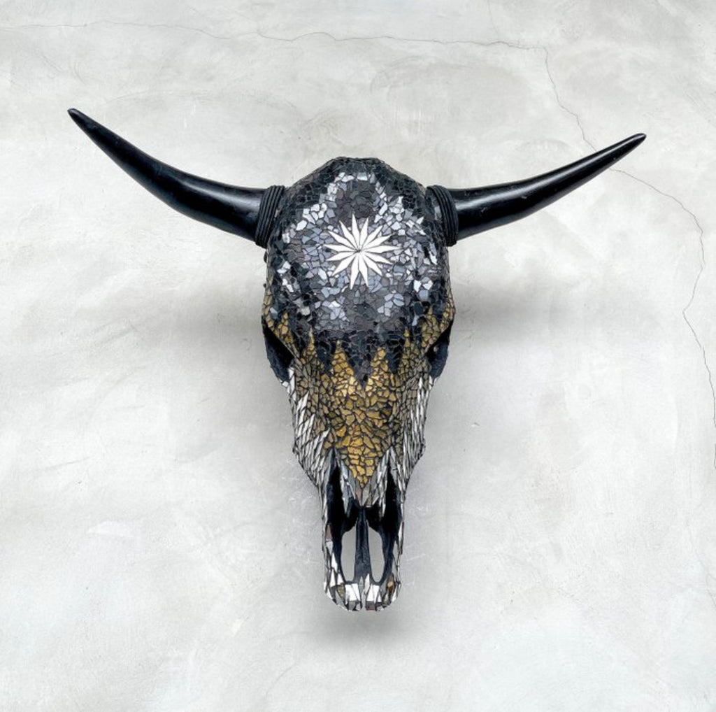 Bull Skull - Glass/Mirror Mosaic