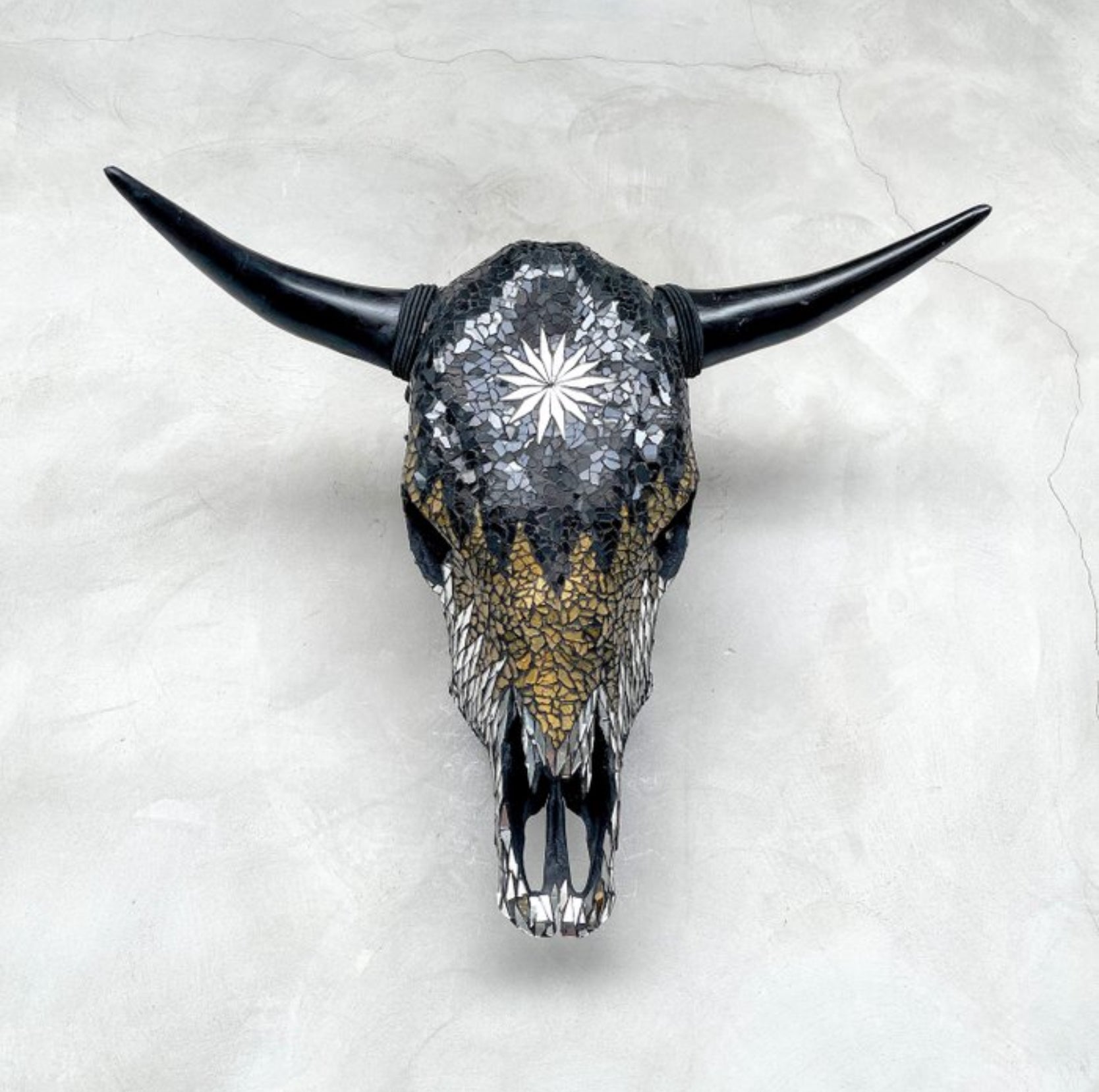Bull Skull - Glass/Mirror Mosaic