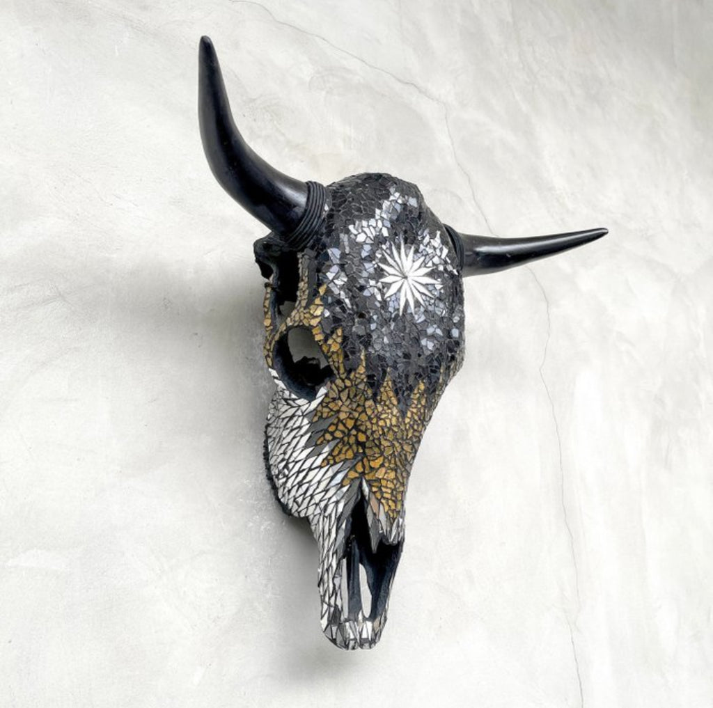 Bull Skull - Glass/Mirror Mosaic