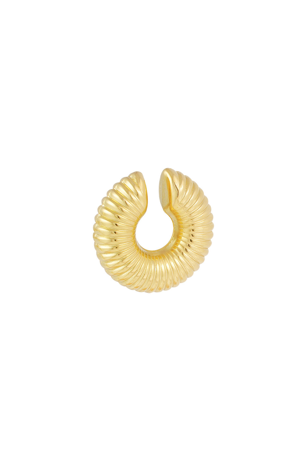 Ear cuff Gold Ribbed