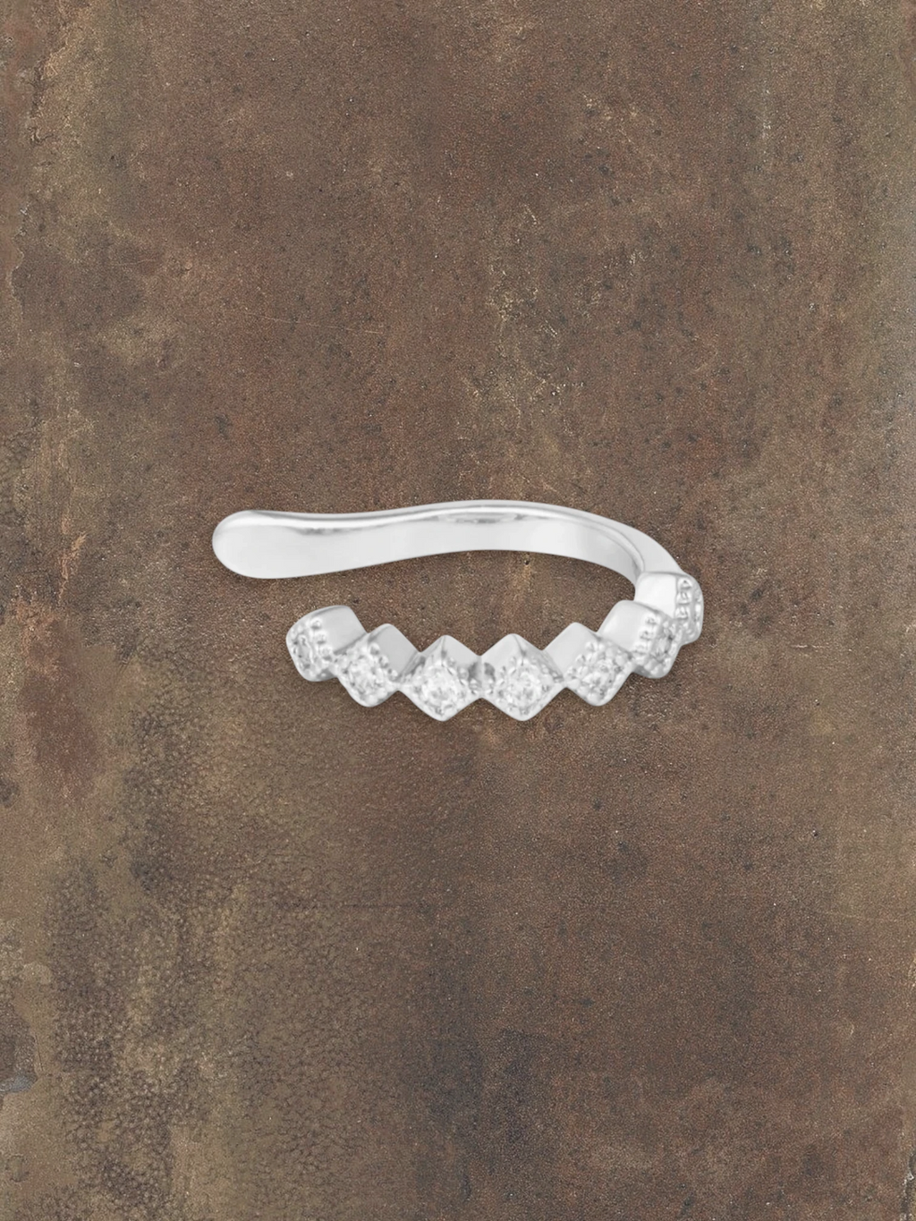 Ear cuff diamant steentjes zilver