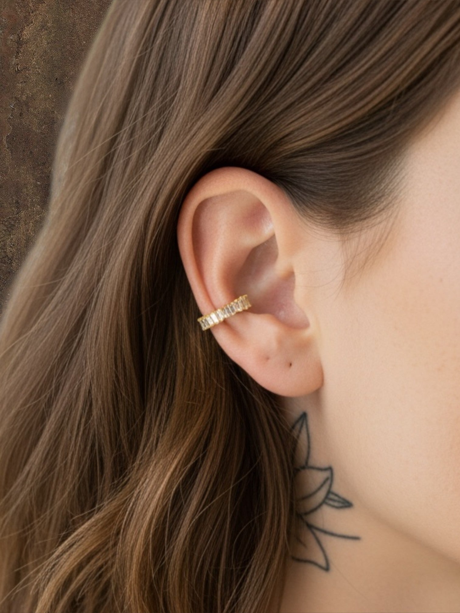 Ear cuff Goud met steentjes