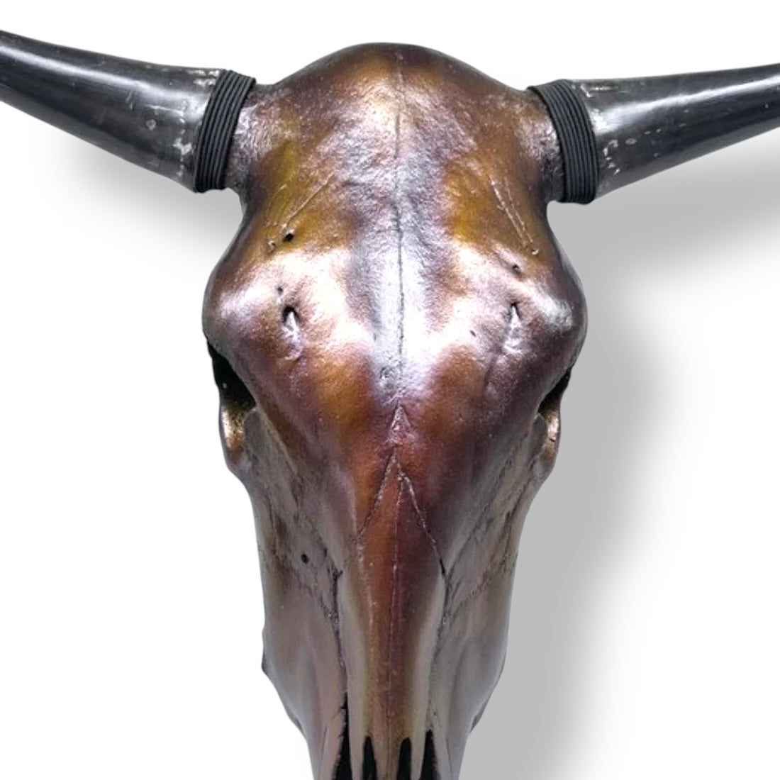 Bull skull metallic brown