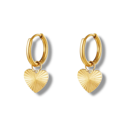 Gouden oorbellen met hart