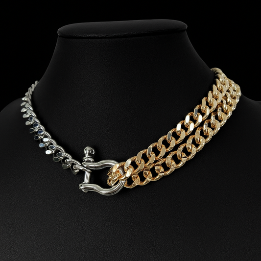 Dubbele mixed metals ketting