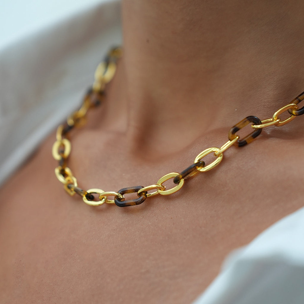 Gouden Ketting met luipaard design