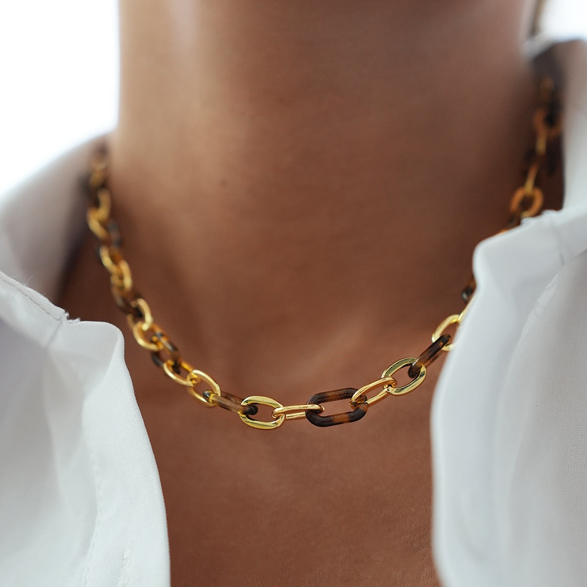 Gouden Ketting met luipaard design