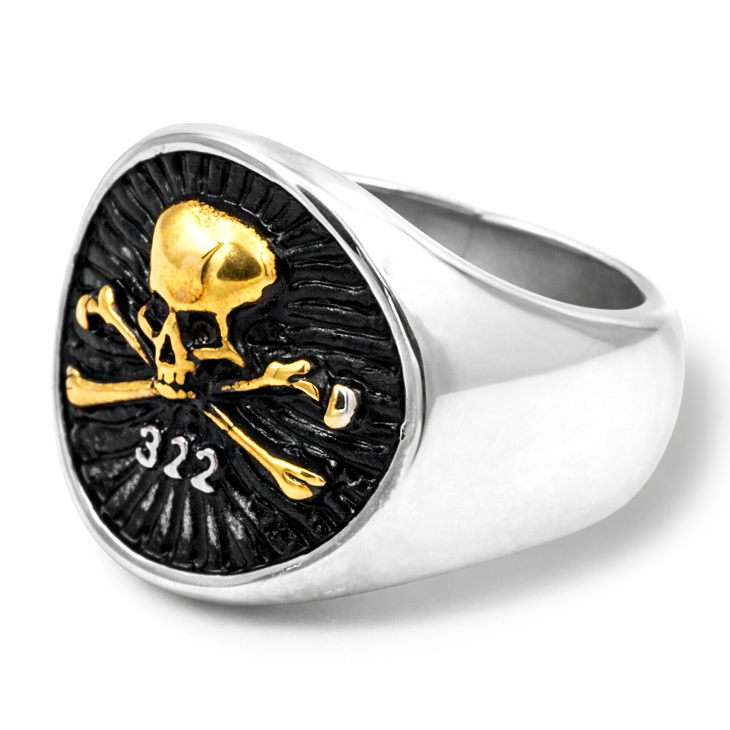 Cross-Bone Skull Ring
