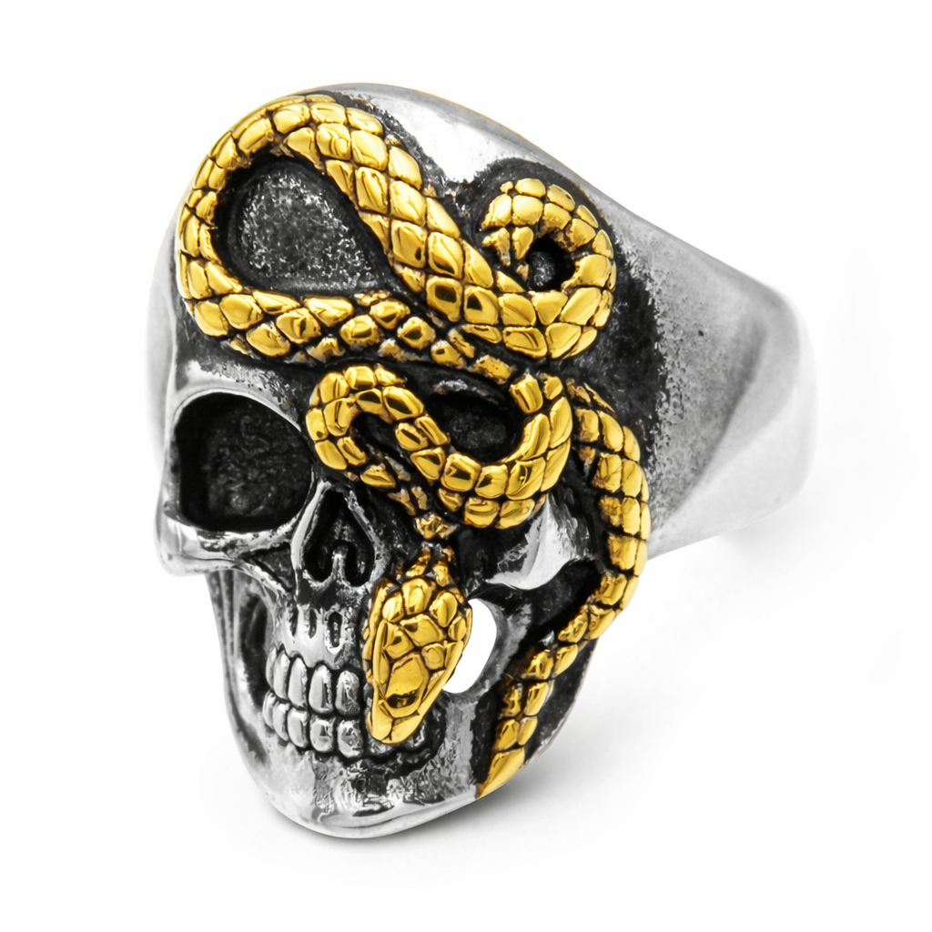 Anillo Serpiente en Calavera