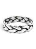 Zilveren gevlochten ring
