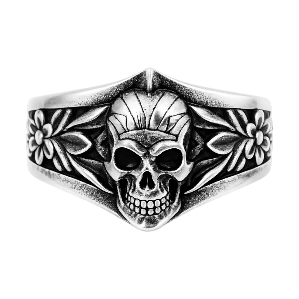 Flower Skull Ring