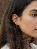 WILDSIDE gold double ear cuff with small clear stones, no piercing needed.