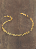 WILDSIDE gold stainless steel chain necklace with mixed oval and rectangular links. Water-resistant and durable.