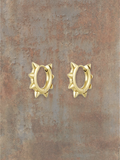 WILDSIDE gold-tone metal spiked hoop earrings with a polished finish and pointed spikes for an edgy look.