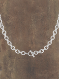 WILDSIDE silver stainless steel chain necklace with toggle clasp. Water-resistant and durable for everyday wear.