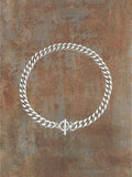 WILDSIDE silver stainless steel curb chain necklace with toggle clasp. Water-resistant and durable.