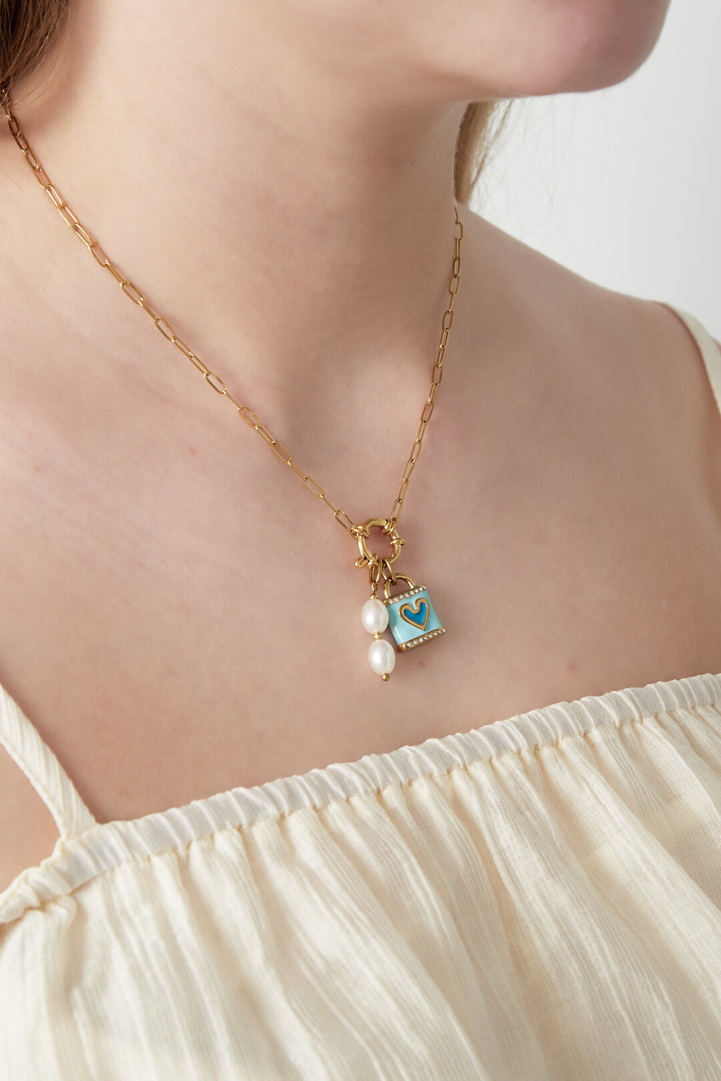 Elegant 14K Gold Plated Heart Necklace for Daily Wear