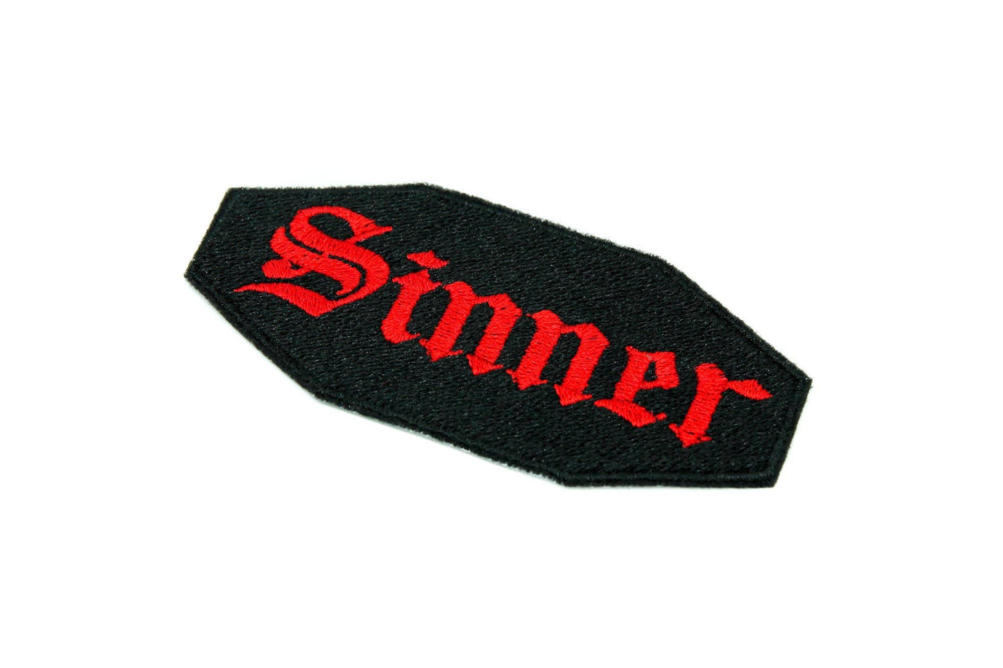 Sinner Embroidered Patch with Iron on Adhesive