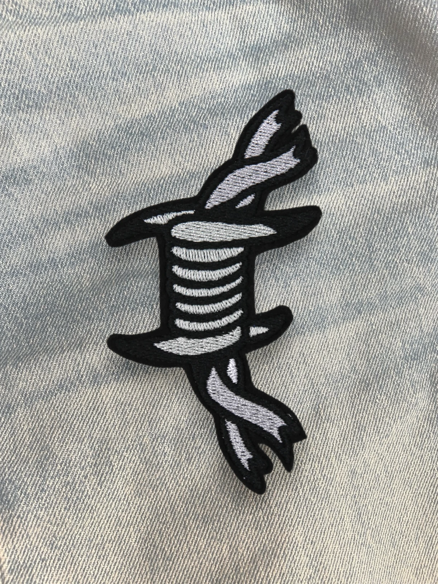 Barbed Wire Iron On Embroidered Patch