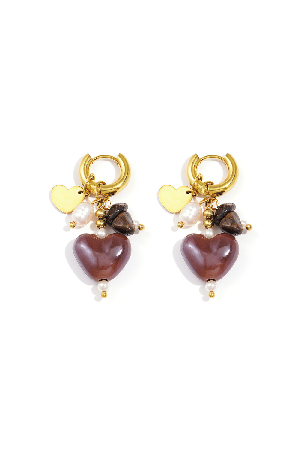 Charming Heart Loop Bead Earrings for Women